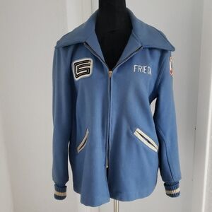 Vintage 60s Whiting Los Angeles Cobra Wool Leather Varsity Jacket Size 38